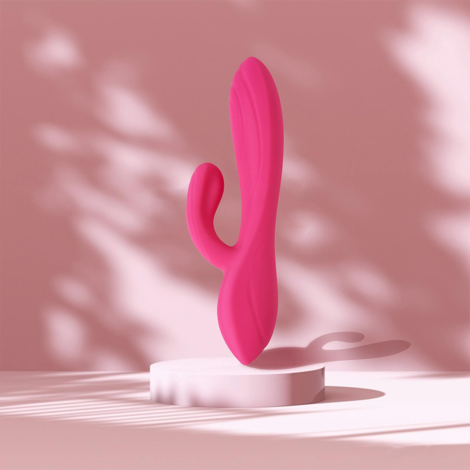 Pink Rabbit Vibrator on a White Platform