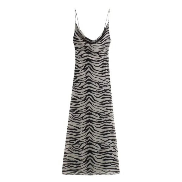 Robe tulle léopard, zèbre, dos nu – Image 3