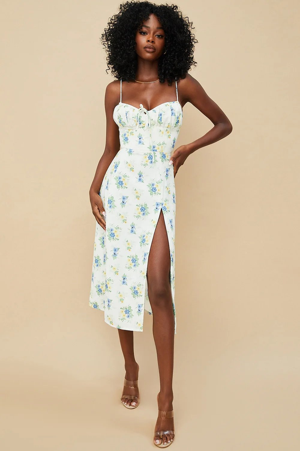Robe longue élégante à fleurs pour femmes, tenue de plage, moulante, Streetwear, vêtements d'été, vente en gros d'articles pour les affaires, 2024