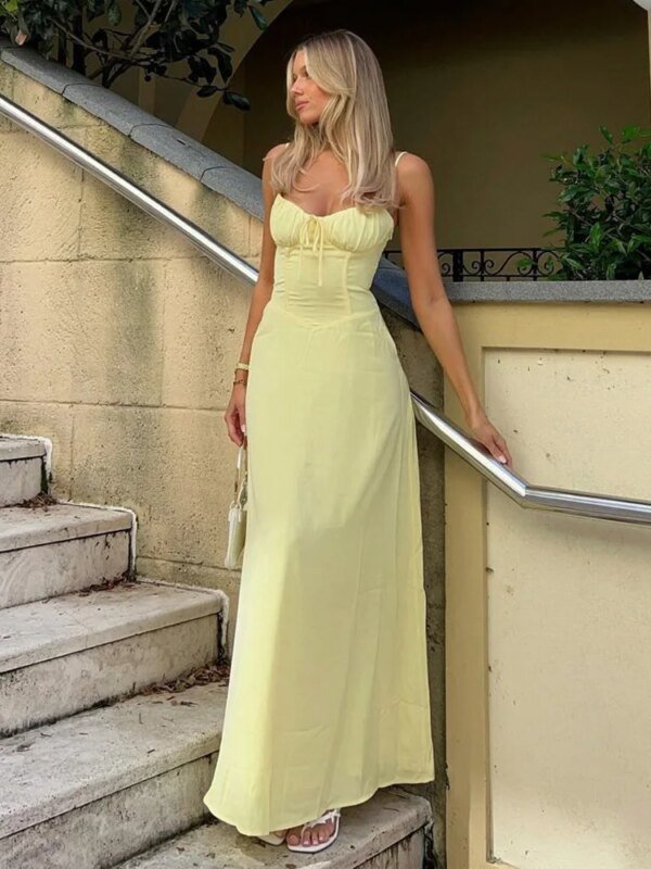 Robe longue élégante, dos nu – Image 5