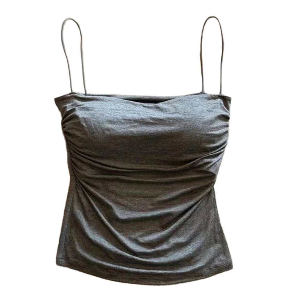 Camisoles d'été débardeurs femmes avec soutien-gorge intégré Spaghetti sangle réservoirs gilet sans manches t-shirts haut court couleur unie haut décontracté Camisoles d'été débardeurs femmes avec soutien-gorge intégré Spaghetti sangle réservoirs gilet sans manches t-shirts haut court couleur unie haut décontracté