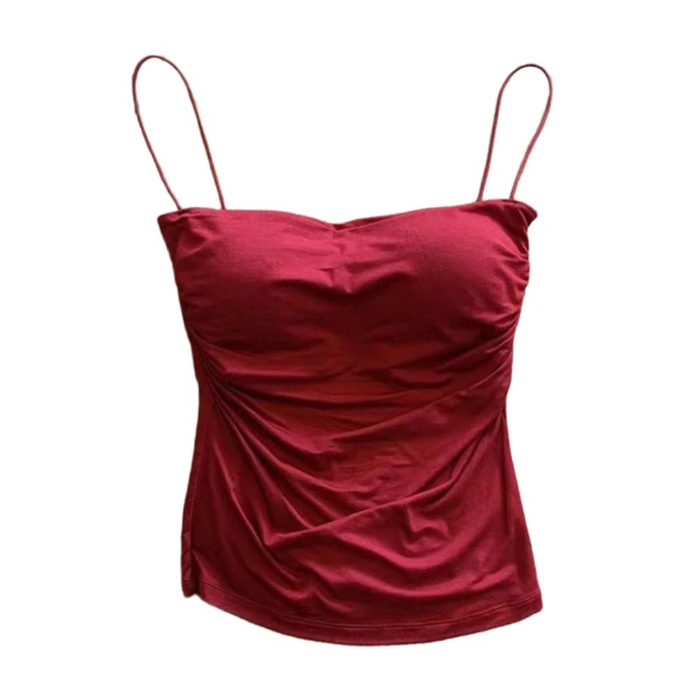 Camisoles d'été débardeurs femmes avec soutien-gorge intégré Spaghetti sangle réservoirs gilet sans manches t-shirts haut court couleur unie haut décontracté Camisoles d'été débardeurs femmes avec soutien-gorge intégré Spaghetti sangle réservoirs gilet sans manches t-shirts haut court couleur unie haut décontracté