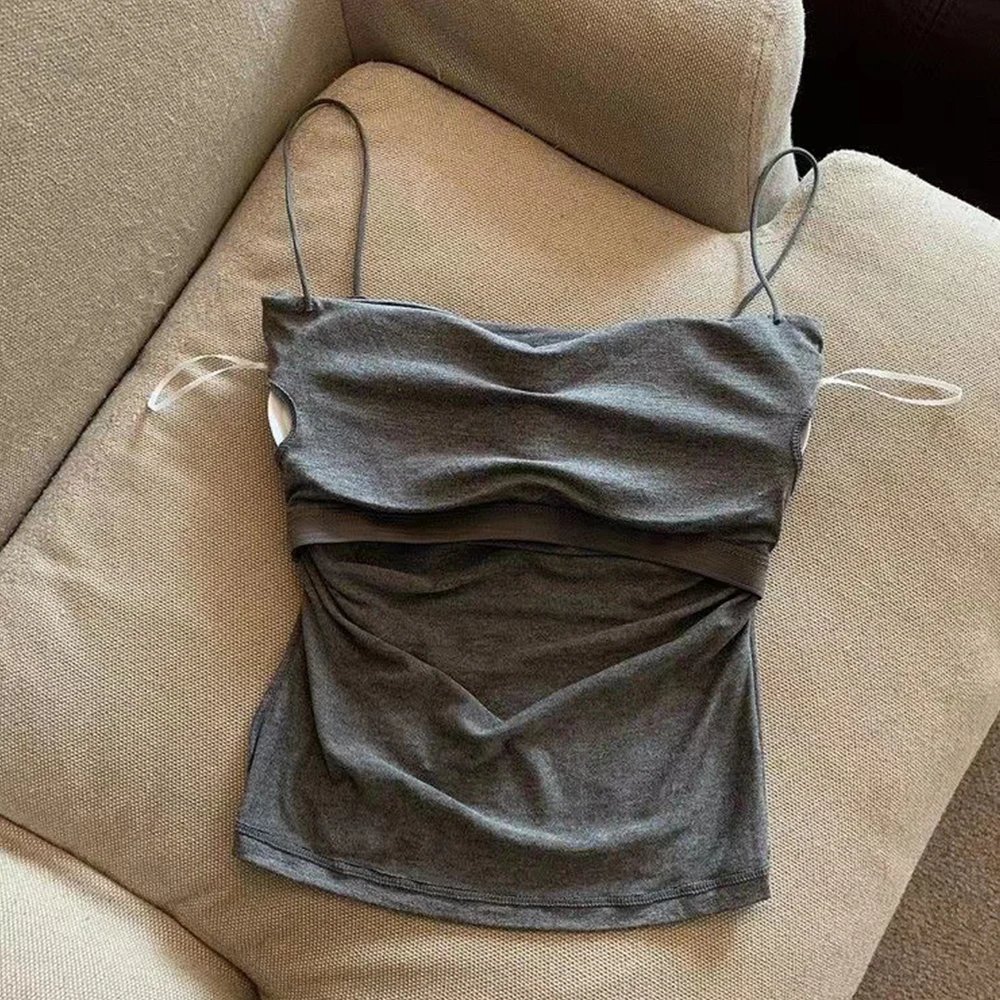Camisoles d'été débardeurs femmes avec soutien-gorge intégré Spaghetti sangle réservoirs gilet sans manches t-shirts haut court couleur unie haut décontracté Camisoles d'été débardeurs femmes avec soutien-gorge intégré Spaghetti sangle réservoirs gilet sans manches t-shirts haut court couleur unie haut décontracté