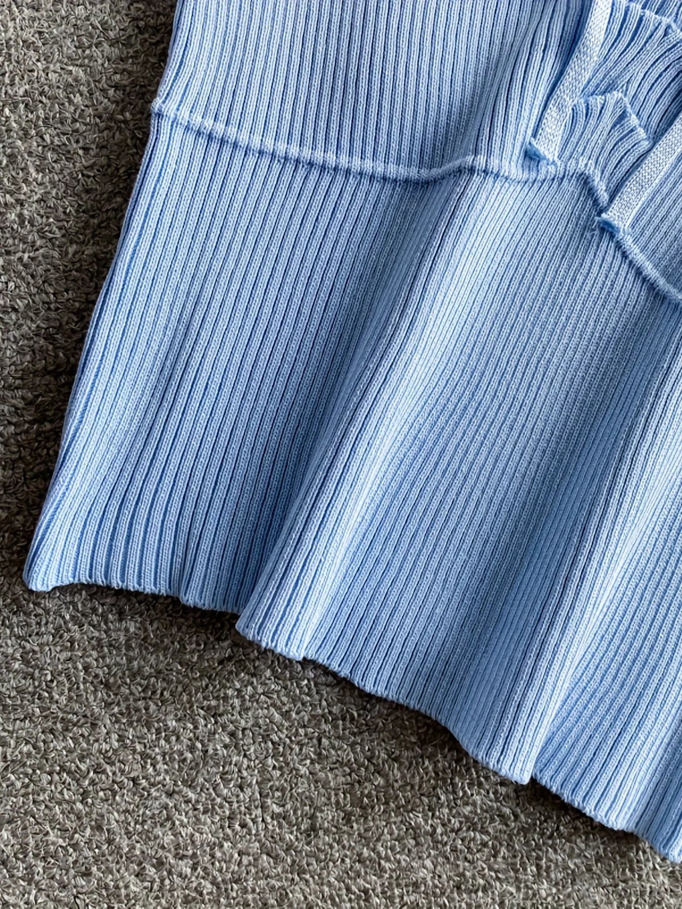 Débardeur côtelé noué de couleur unie, débardeur décontracté à col rond pour printemps et été, vêtements pour femmes, haut court en tricot, 2024