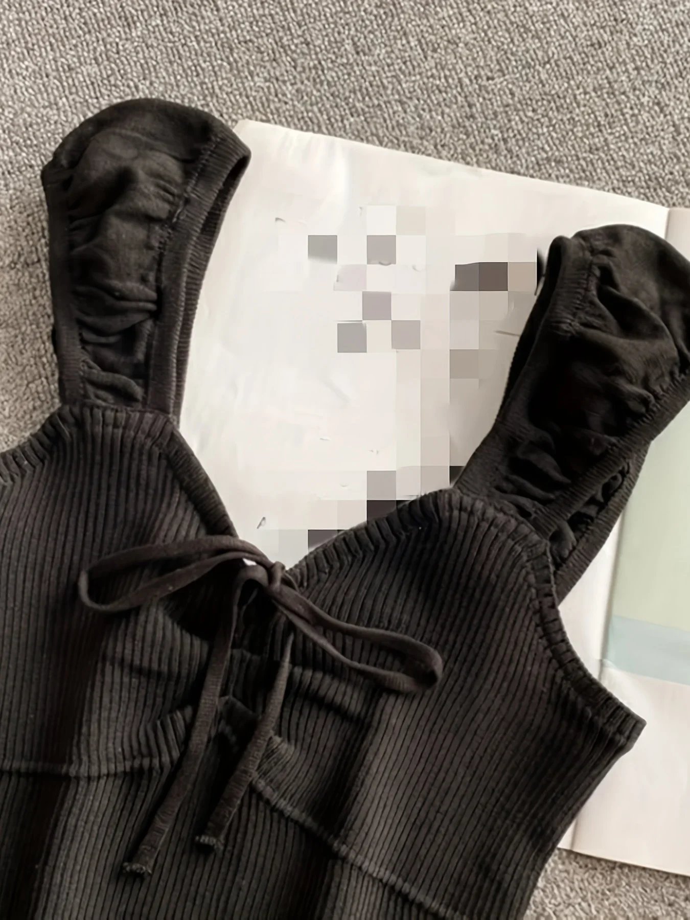 Débardeur côtelé noué de couleur unie, débardeur décontracté à col rond pour printemps et été, vêtements pour femmes, haut court en tricot, 2024