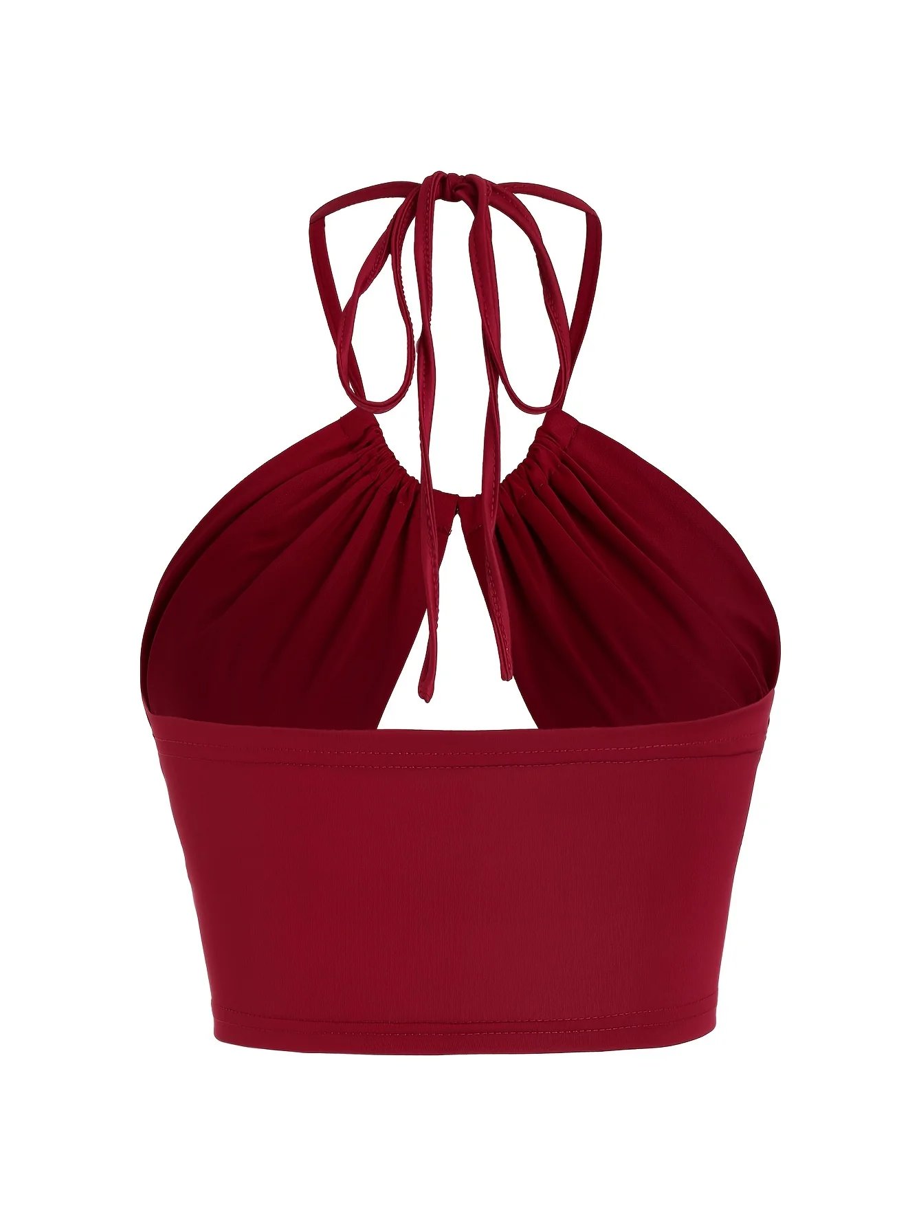 Europe et états-unis couleur unie col suspendu petit bustier tubulaire évidé ombilical mince fille chaude gilet à bretelles
