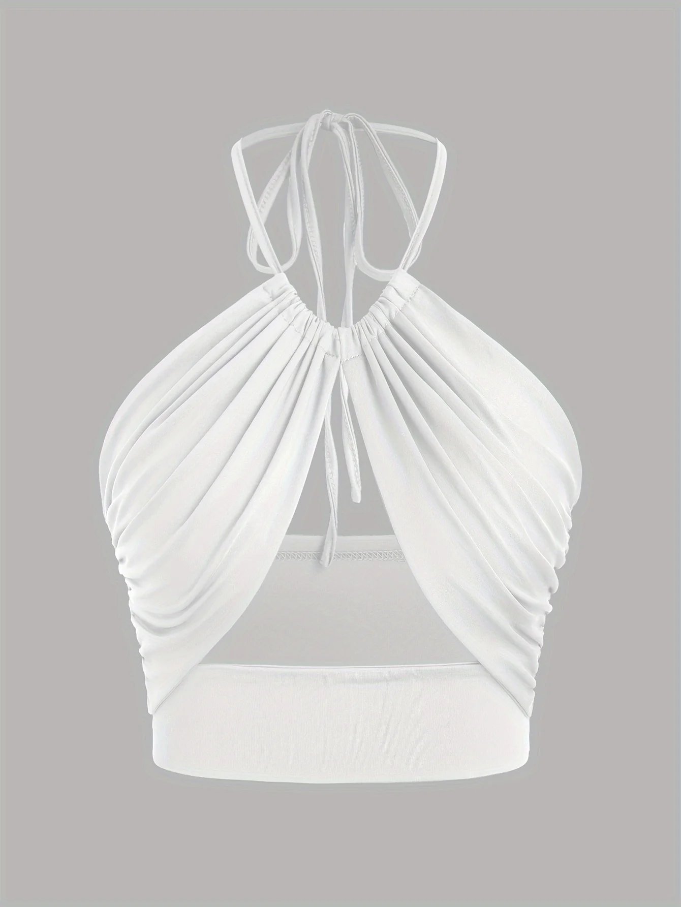 Europe et états-unis couleur unie col suspendu petit bustier tubulaire évidé ombilical mince fille chaude gilet à bretelles