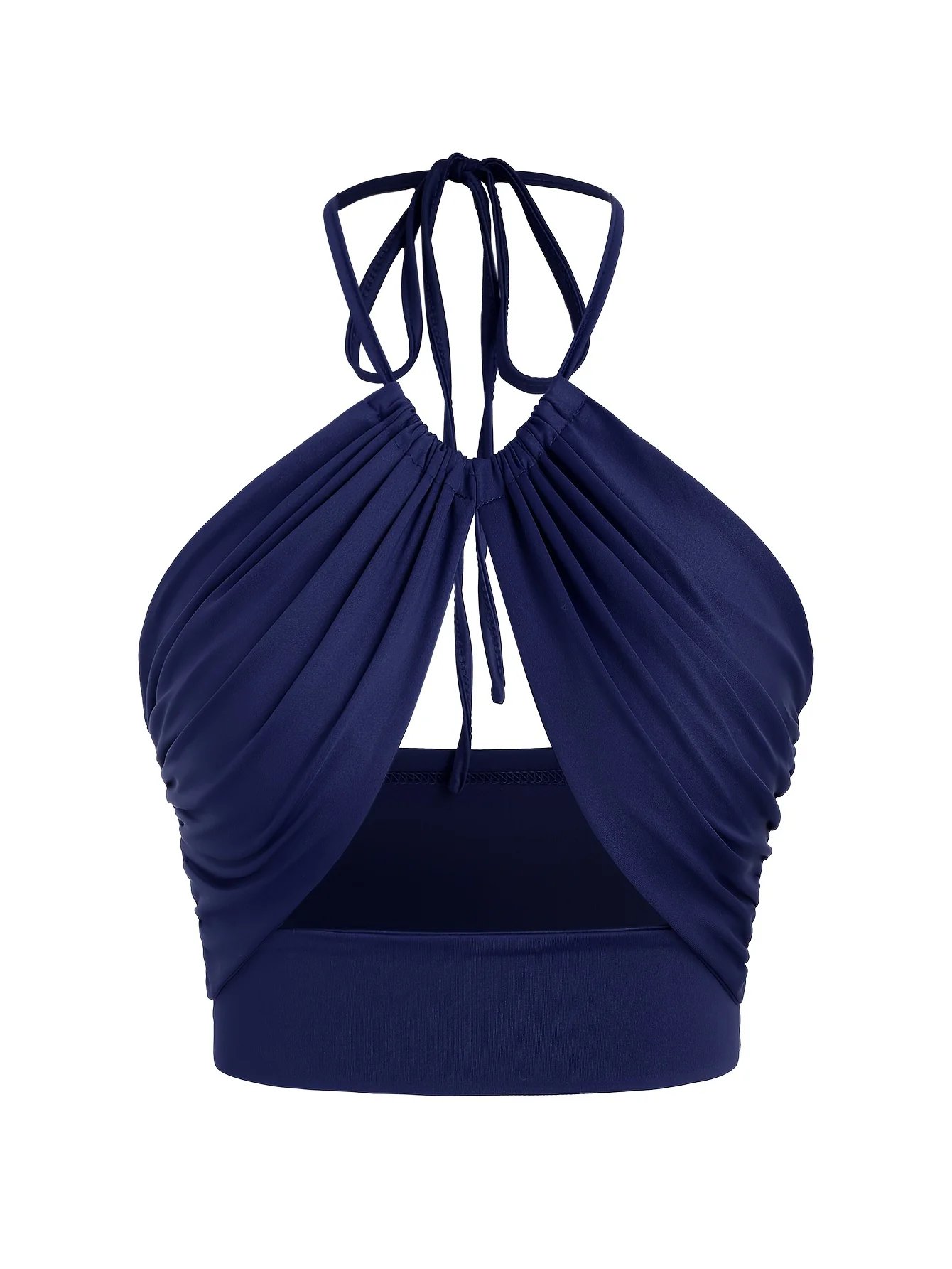 Europe et états-unis couleur unie col suspendu petit bustier tubulaire évidé ombilical mince fille chaude gilet à bretelles
