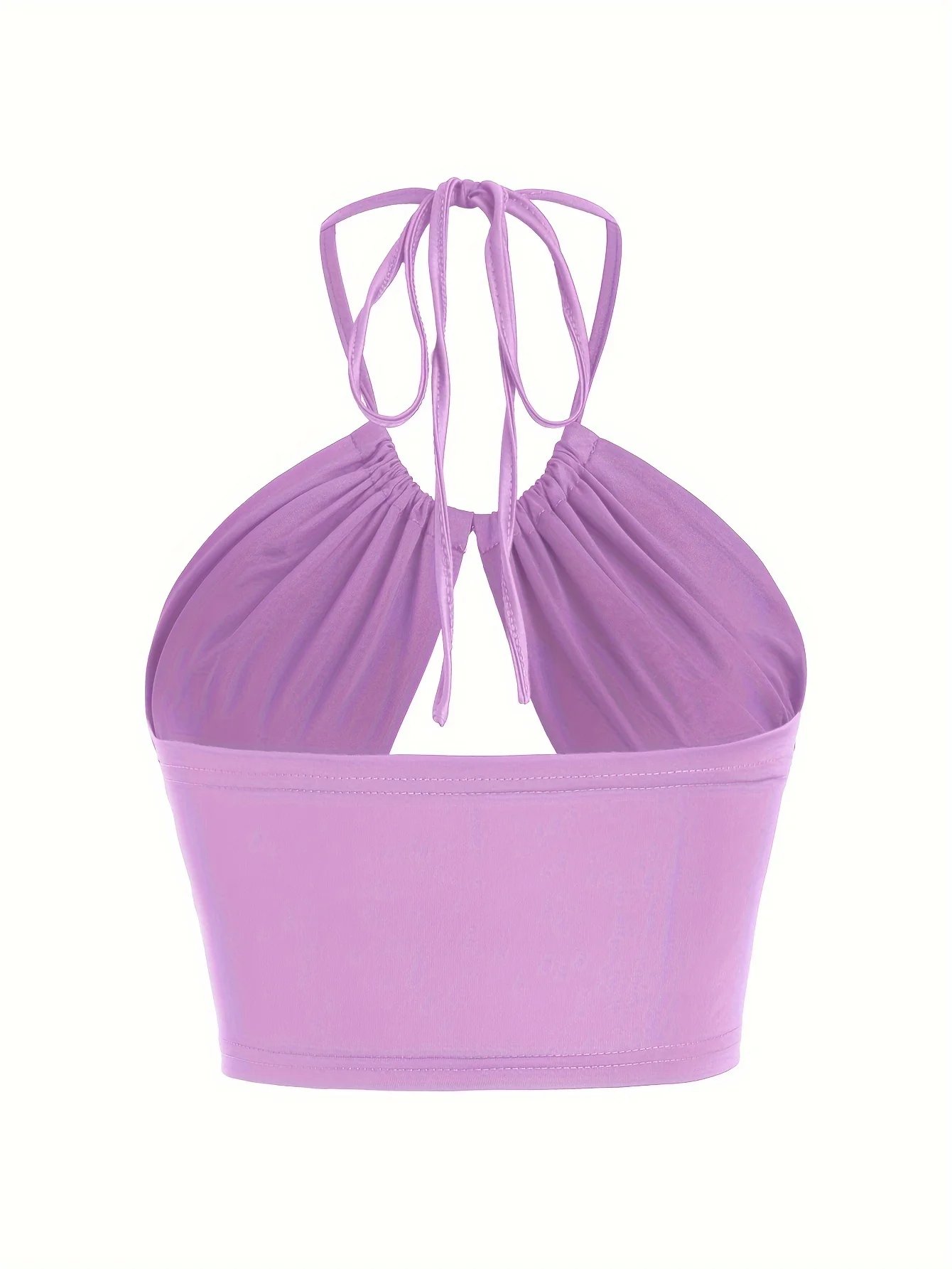 Europe et états-unis couleur unie col suspendu petit bustier tubulaire évidé ombilical mince fille chaude gilet à bretelles