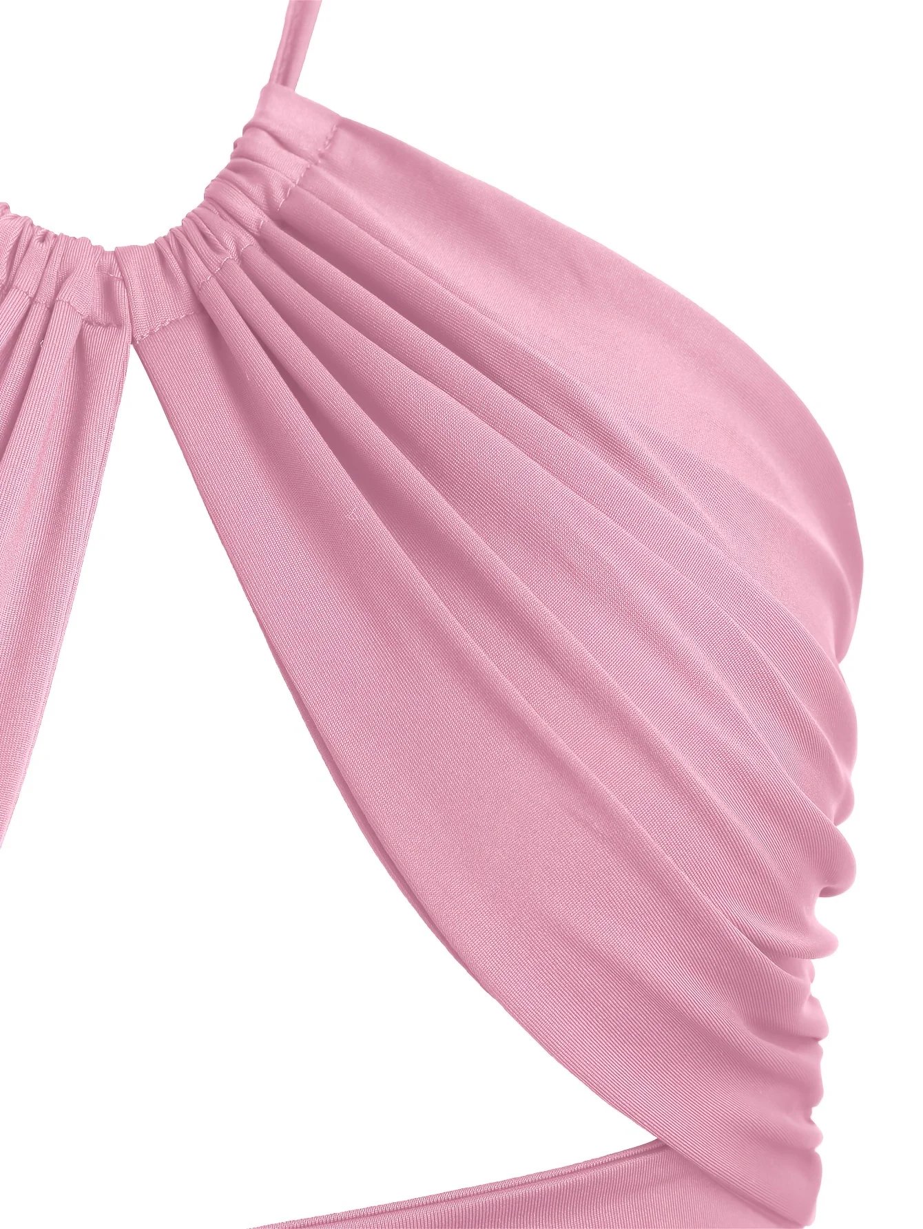 Europe et états-unis couleur unie col suspendu petit bustier tubulaire évidé ombilical mince fille chaude gilet à bretelles