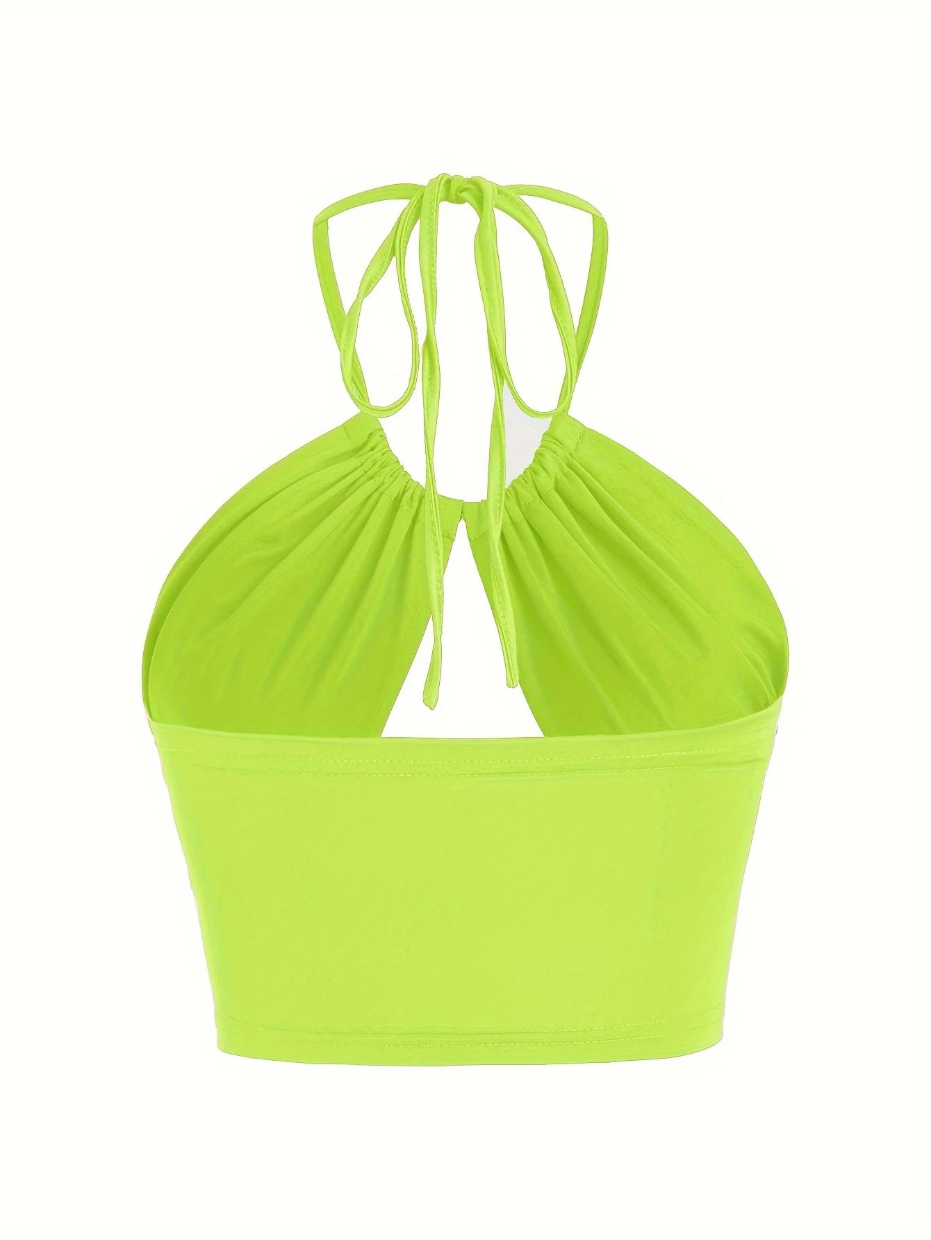 Europe et états-unis couleur unie col suspendu petit bustier tubulaire évidé ombilical mince fille chaude gilet à bretelles