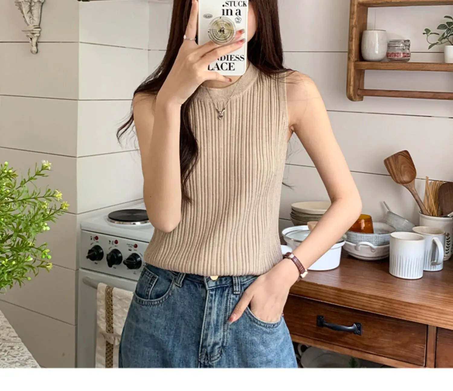 AOSSVIAO 2025 corée tricoté gilets femmes haut col rond solide réservoir Blusas Y2K été nouvelle mode femme sans manches décontracté mince hauts