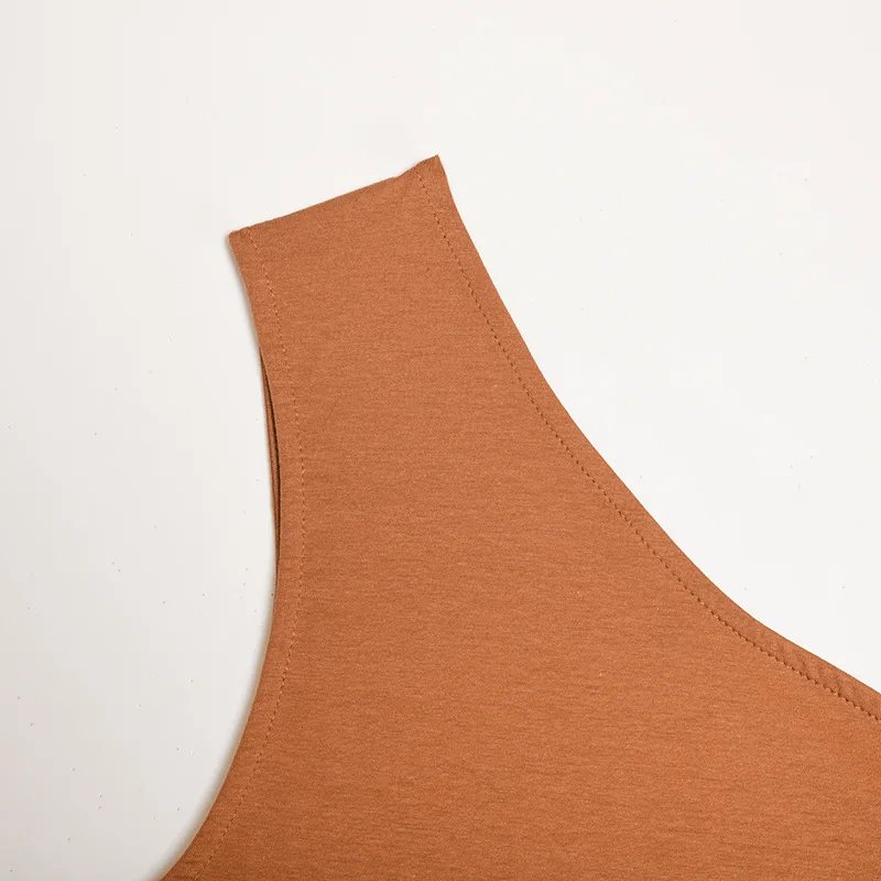 Débardeur de sport pour femmes, haut court Sexy, gilet décontracté, asymétrique épaule dénudée, tenues d'été, hauts de Fitness élastiques