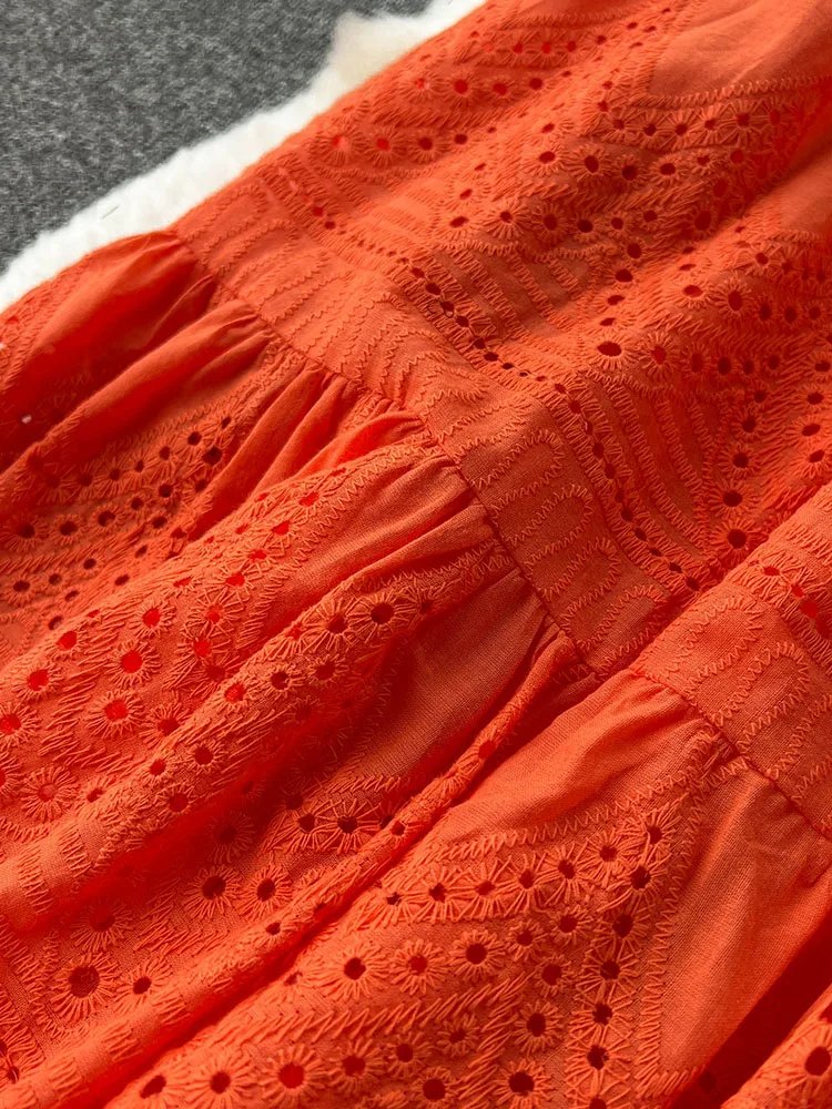 Robe d'été longue à lacets pour femmes, ample, boutonnage, avec ceinture, col chemise plissée et Patchwork, D4072
