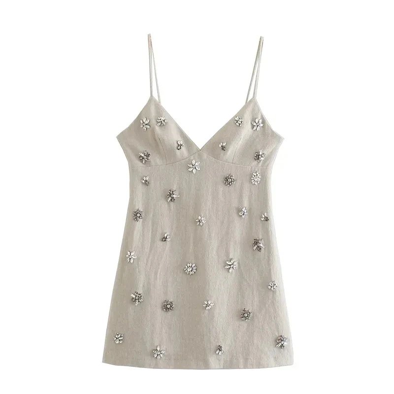 TRAFSHE femmes Chic mode sans manches Lnlay Mini robe Vintage fines bretelles été robes féminines robes Mujer TRAFSHE femmes Chic mode sans manches Lnlay Mini robe Vintage fines bretelles été robes féminines robes Mujer