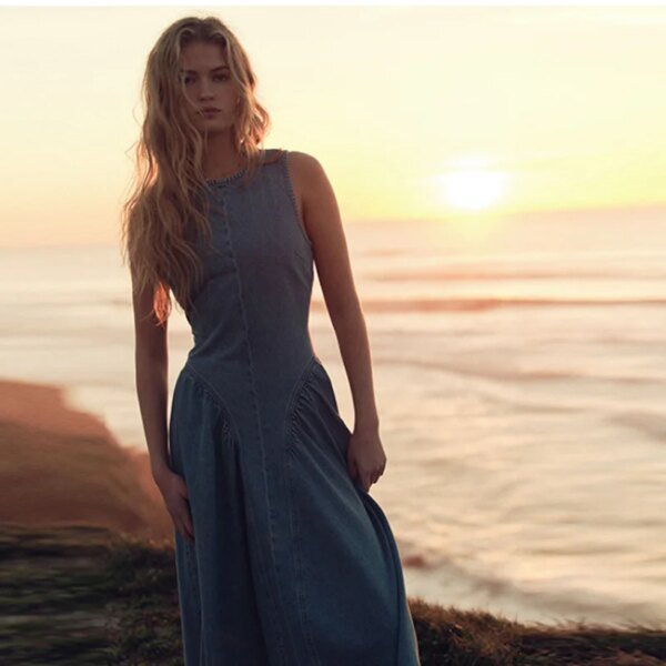 Robe en jean dos nu – Image 4