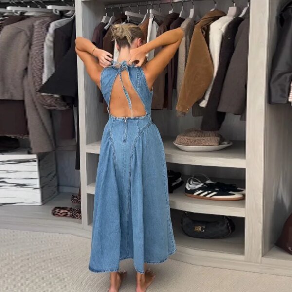 Robe en jean dos nu – Image 2