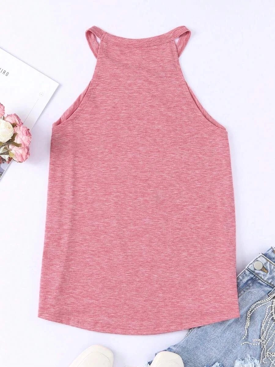 T-shirt d'été sans manches pour femmes, col rond, débardeur d'entraînement, chemises décontractées unies
