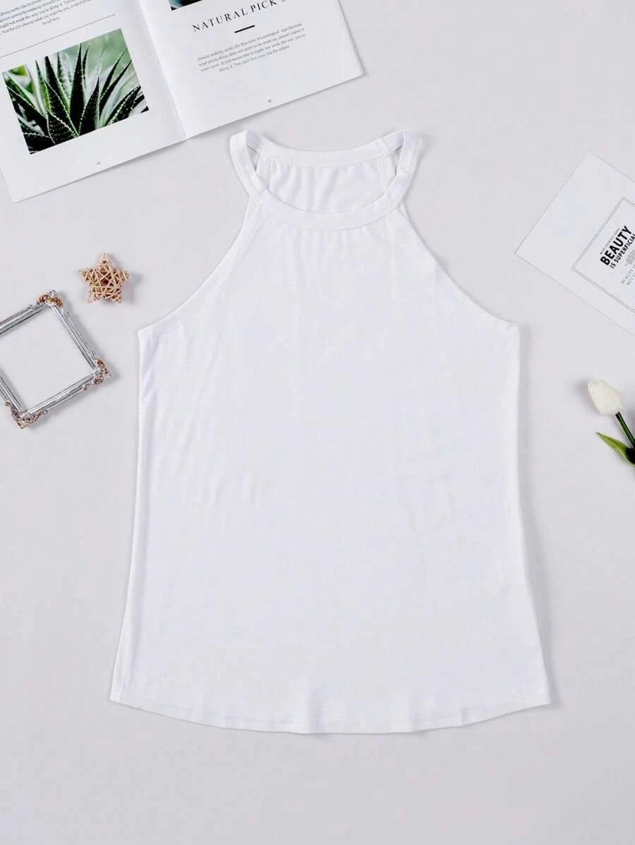T-shirt d'été sans manches pour femmes, col rond, débardeur d'entraînement, chemises décontractées unies