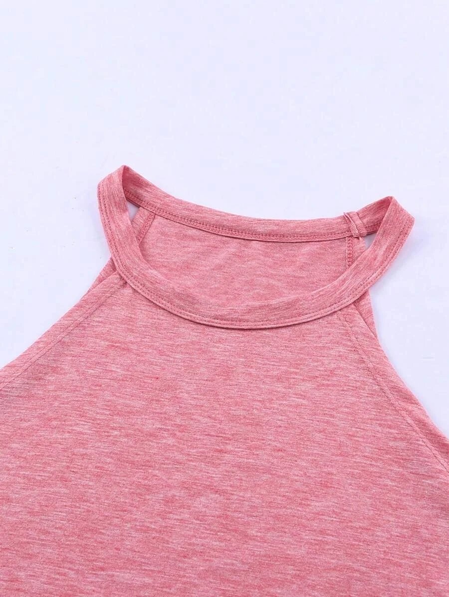 T-shirt d'été sans manches pour femmes, col rond, débardeur d'entraînement, chemises décontractées unies