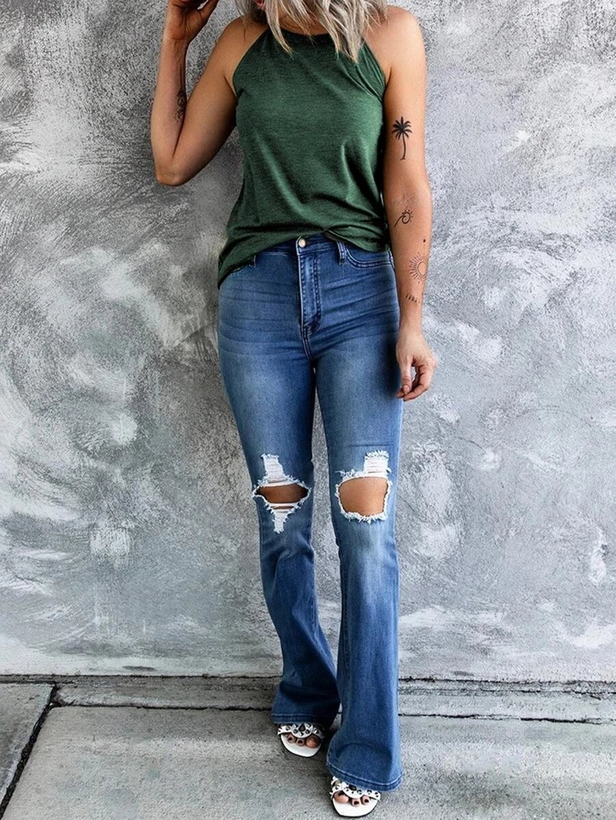 T-shirt d'été sans manches pour femmes, col rond, débardeur d'entraînement, chemises décontractées unies