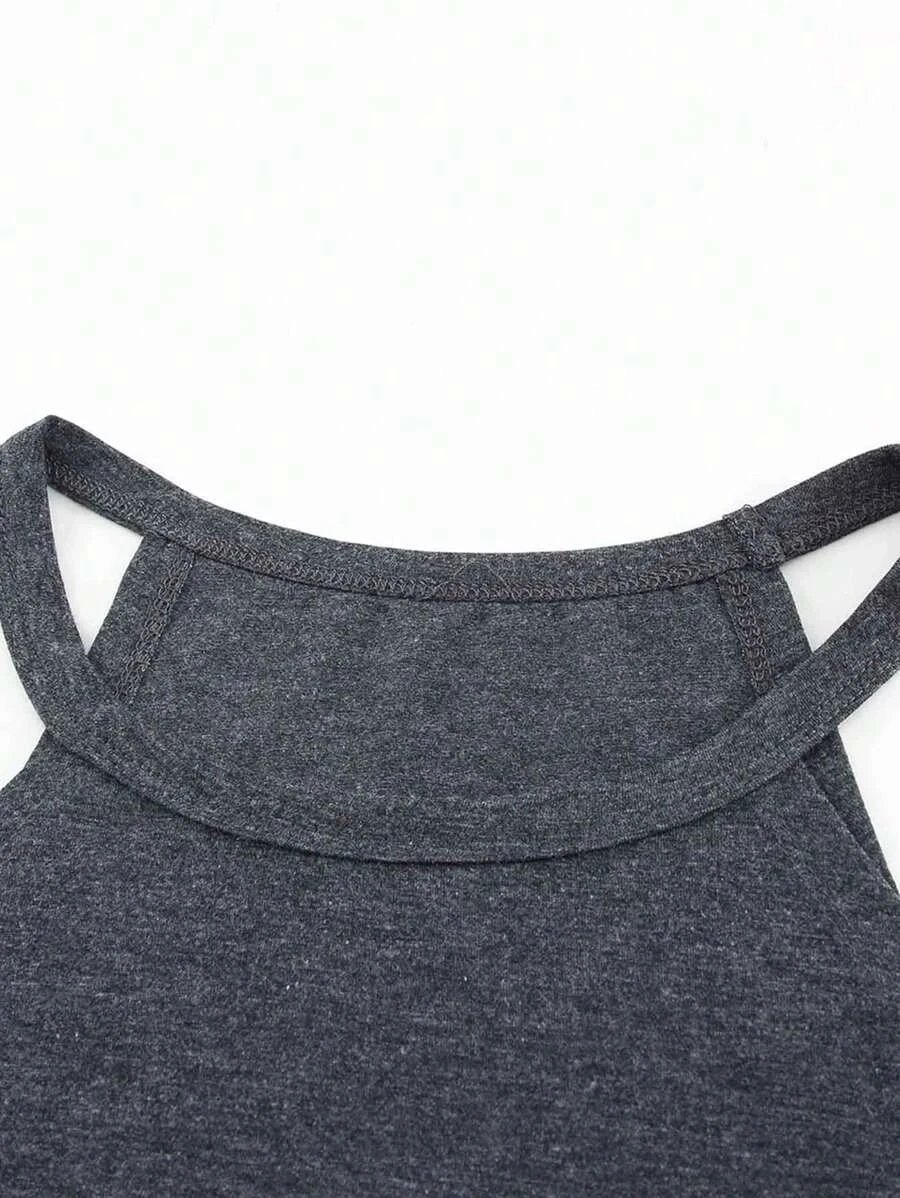 T-shirt d'été sans manches pour femmes, col rond, débardeur d'entraînement, chemises décontractées unies
