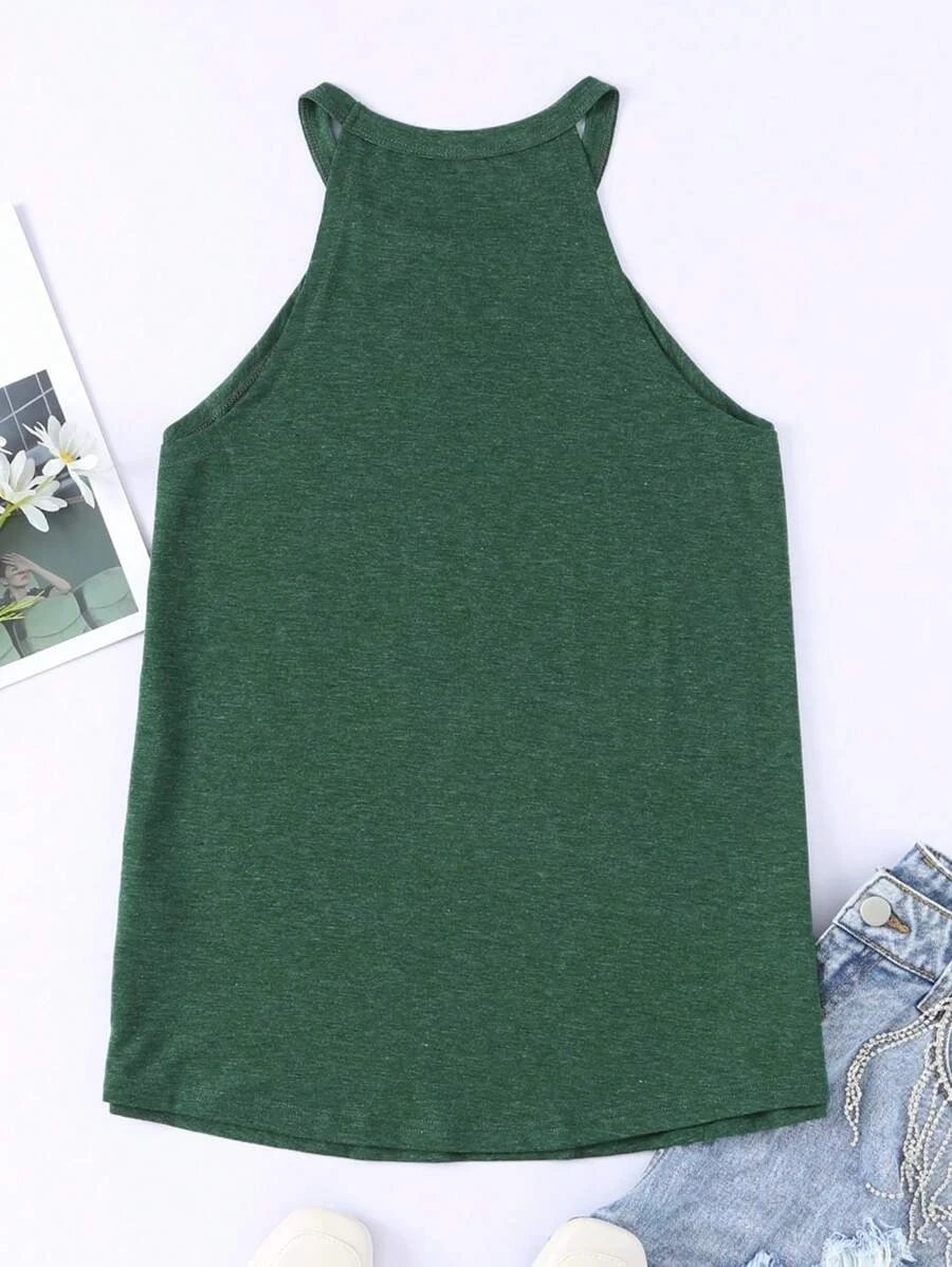 T-shirt d'été sans manches pour femmes, col rond, débardeur d'entraînement, chemises décontractées unies