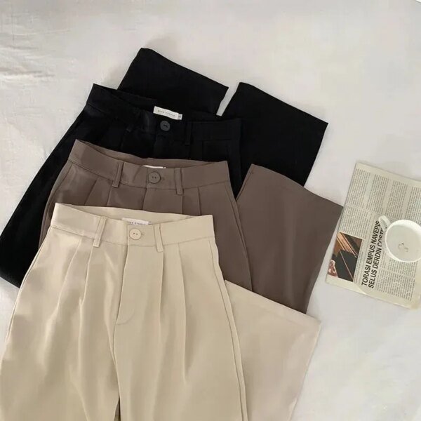 Pantalon droit taille haute