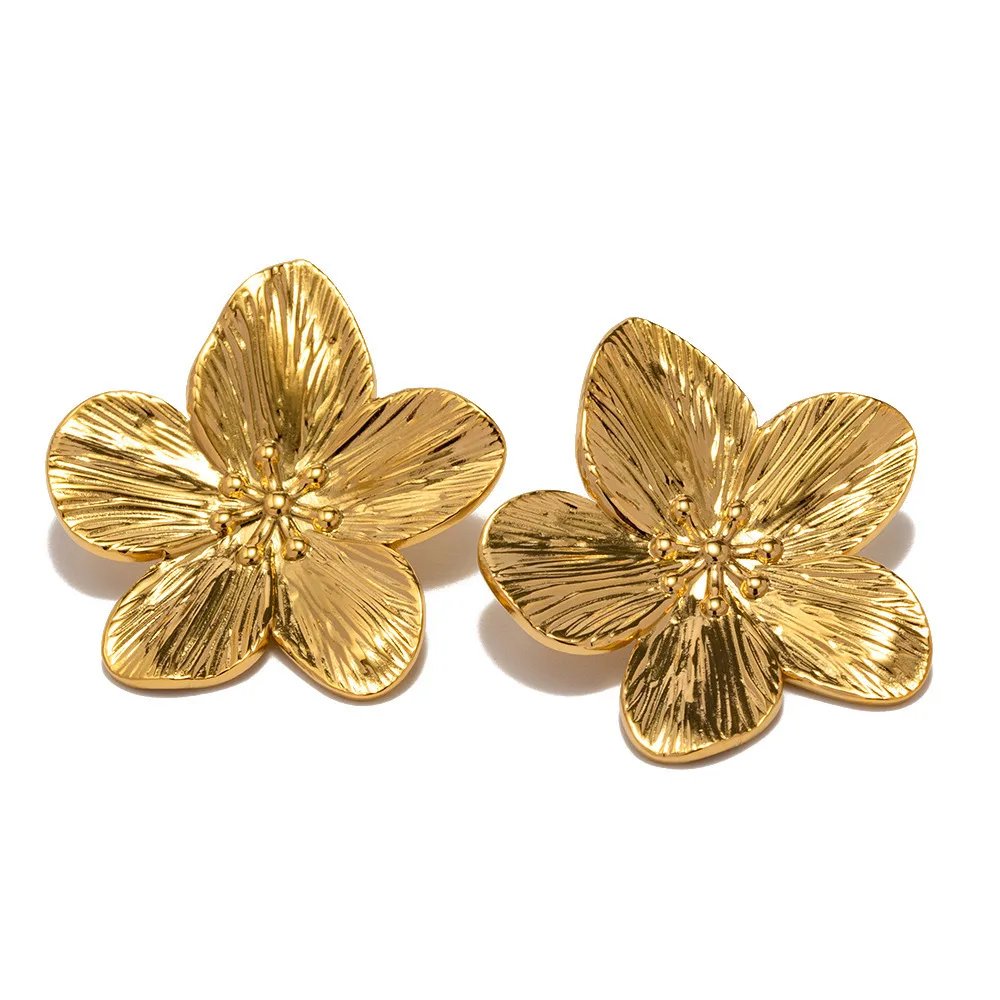 Boucles d'oreilles à fleurs en acier inoxydable pour femmes, 2 pièces, tendance, voyage en plein air, carnaval, fête, Festival, cadeaux d'habillage