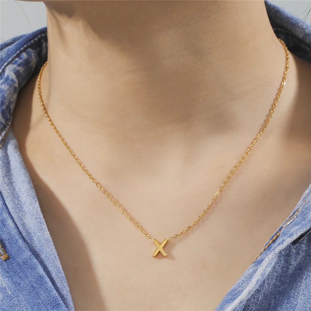 Cazador – collier minimaliste avec lettres initiales A-Z pour femmes, chaînes ras du cou en acier inoxydable, bijoux, cadeau d'anniversaire, vente en gros