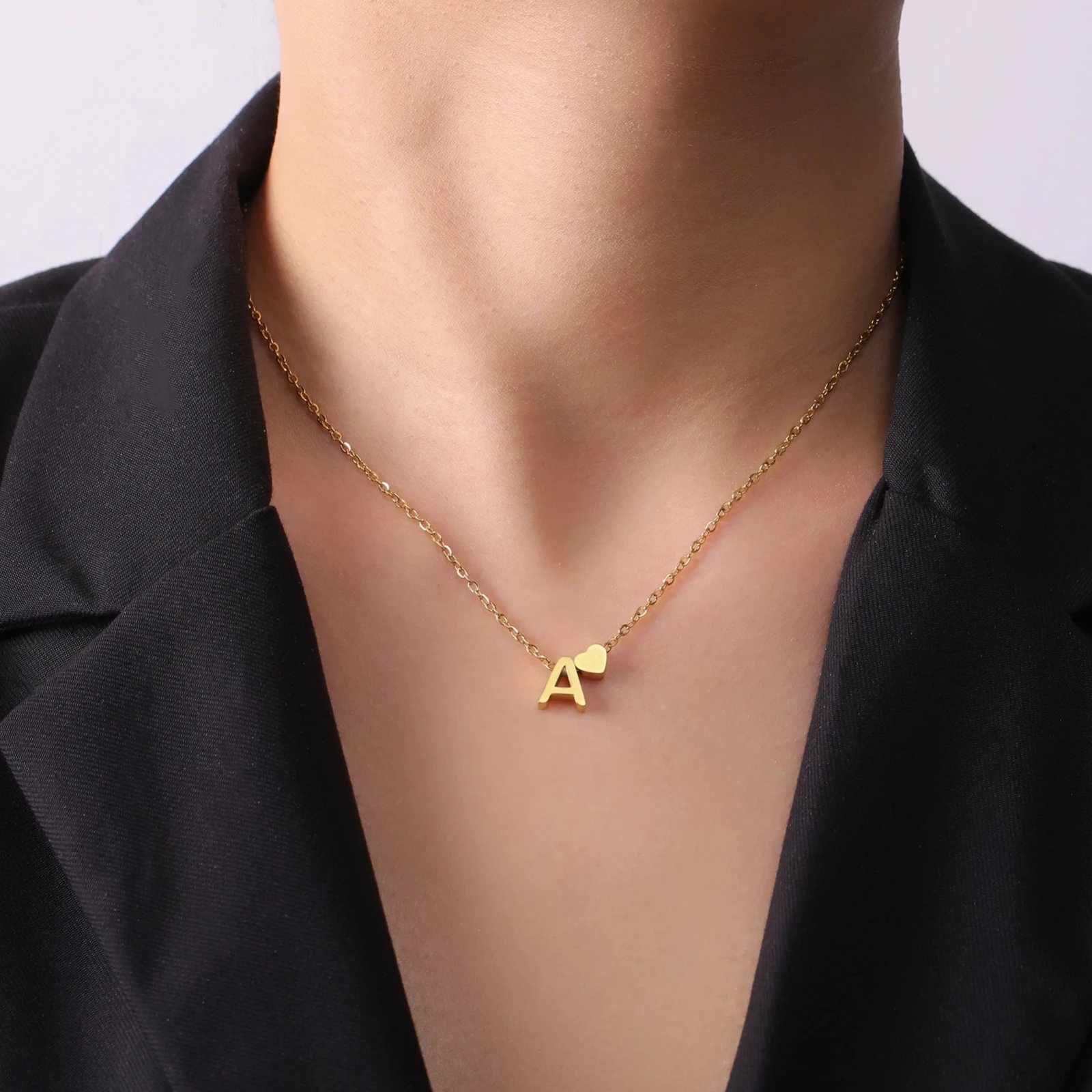 Cazador – collier minimaliste avec lettres initiales A-Z pour femmes, chaînes ras du cou en acier inoxydable, bijoux, cadeau d'anniversaire, vente en gros