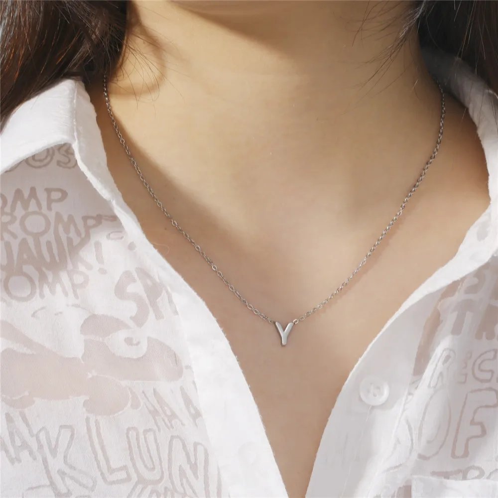 Cazador – collier minimaliste avec lettres initiales A-Z pour femmes, chaînes ras du cou en acier inoxydable, bijoux, cadeau d'anniversaire, vente en gros