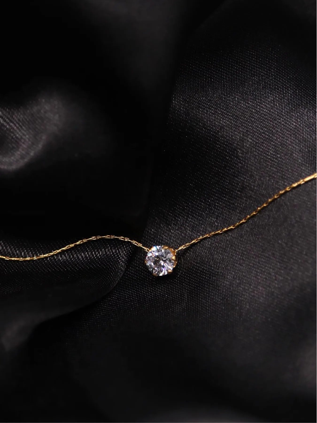 Peri'sbox – collier à breloques Solitaire minimaliste et délicat, chaîne en acier inoxydable Anti-ternissement, rond en pierre Cz transparente, nouveau