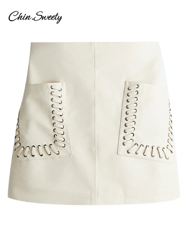 Jupes en cuir avec poches aux hanches – Image 6
