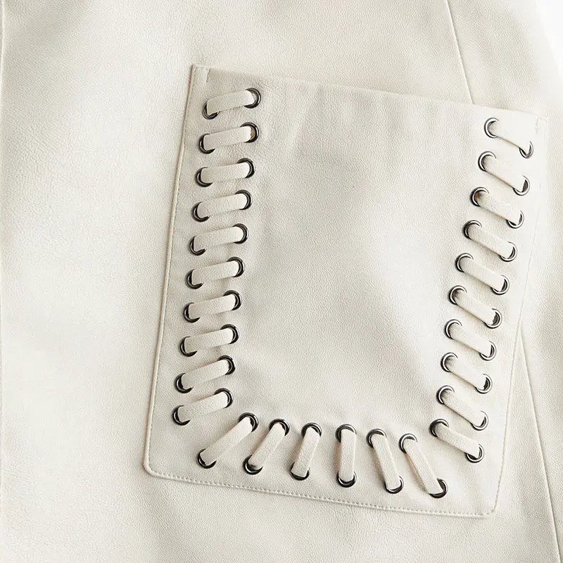 Jupes en cuir avec poches aux hanches