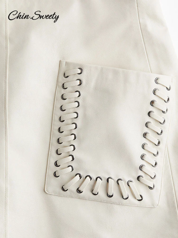 Jupes en cuir avec poches aux hanches – Image 5