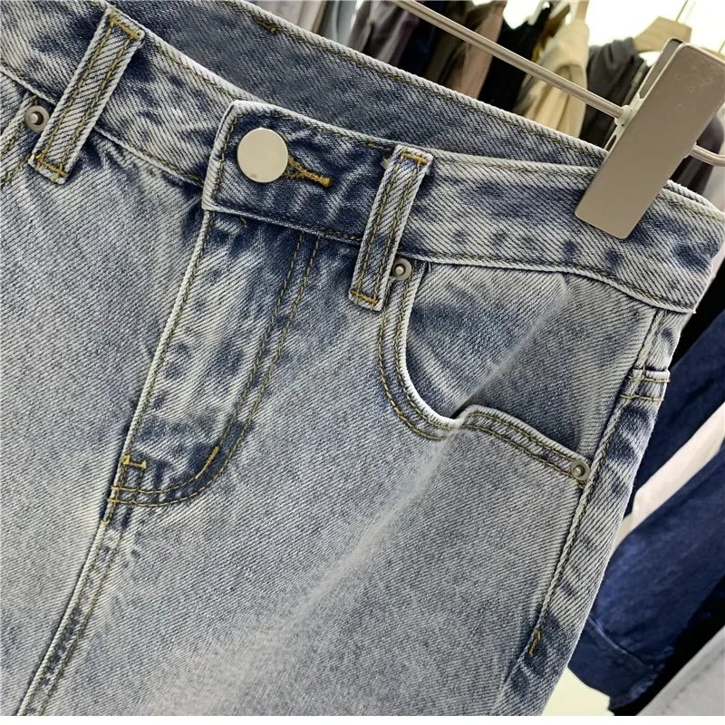 Jupe en jean taille haute