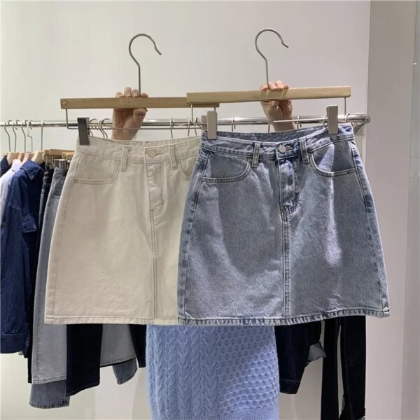 Jupe en jean taille haute