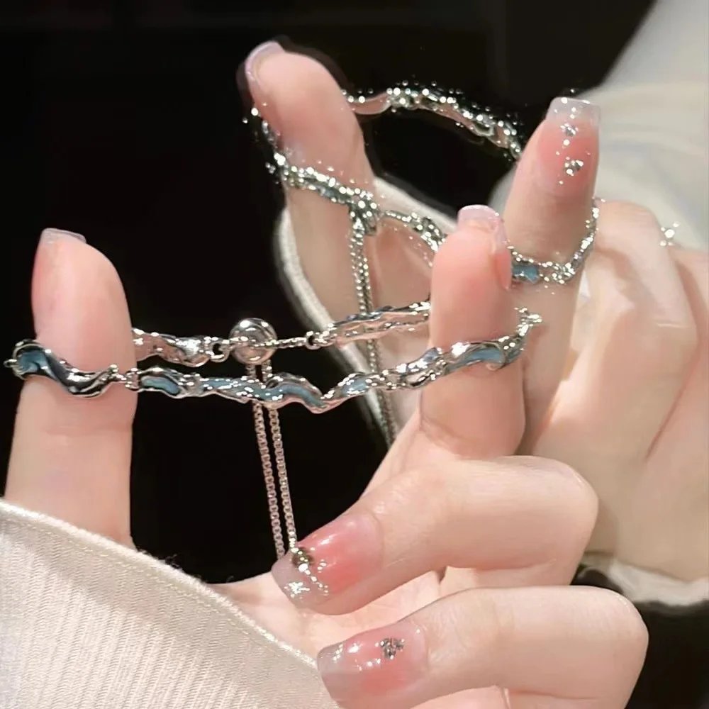 Bracelet amusant en acier pour femmes, en Zircon rose brillant, papillon, fleur de cerisier, chaîne à main pour filles, cadeau d'amitié, accessoires Y2k, nouvelle collection