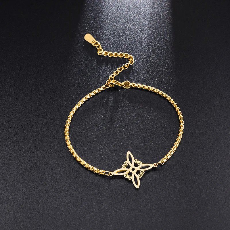 Bracelet à Nministériels d Irlandais de Sorcière en Acier Inoxydable, Bijou à la Mode, Personnalité Simple, Breloque pour Femme