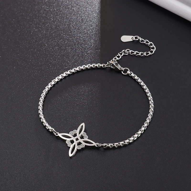Bracelet à Nministériels d Irlandais de Sorcière en Acier Inoxydable, Bijou à la Mode, Personnalité Simple, Breloque pour Femme