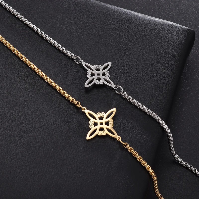 Bracelet à Nministériels d Irlandais de Sorcière en Acier Inoxydable, Bijou à la Mode, Personnalité Simple, Breloque pour Femme