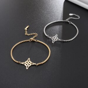 Bracelet Irlandais Nœud de Sorcière en Acier Inoxydable
