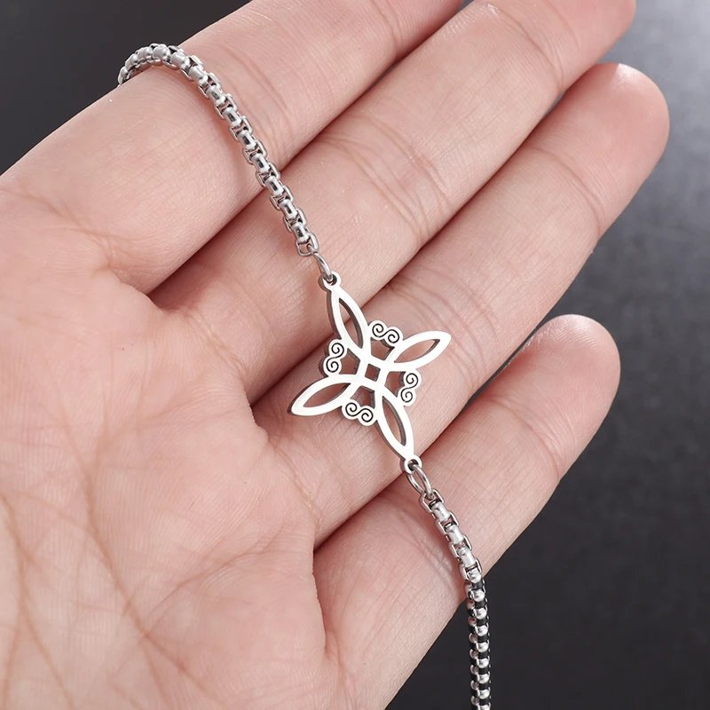 Bracelet à Nministériels d Irlandais de Sorcière en Acier Inoxydable, Bijou à la Mode, Personnalité Simple, Breloque pour Femme