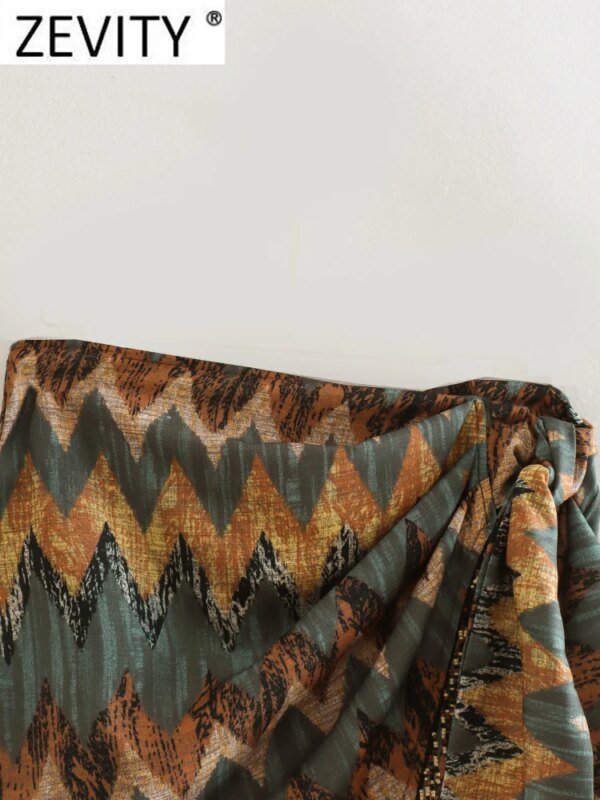 Robe avec imprimé géométrique noué – Image 3