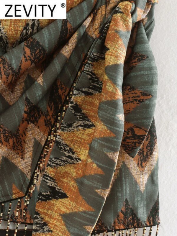 Robe avec imprimé géométrique noué – Image 4
