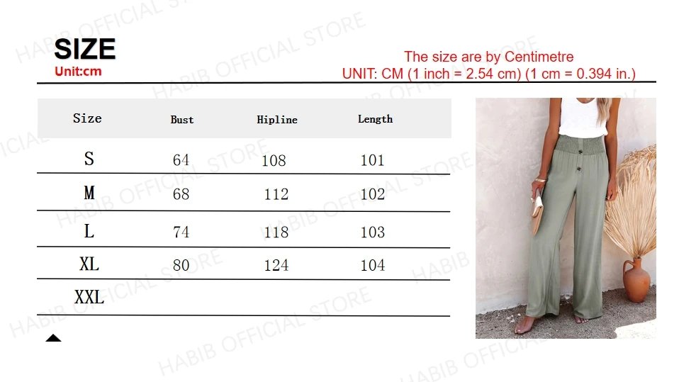 Pantalon ample d'été en coton et lin