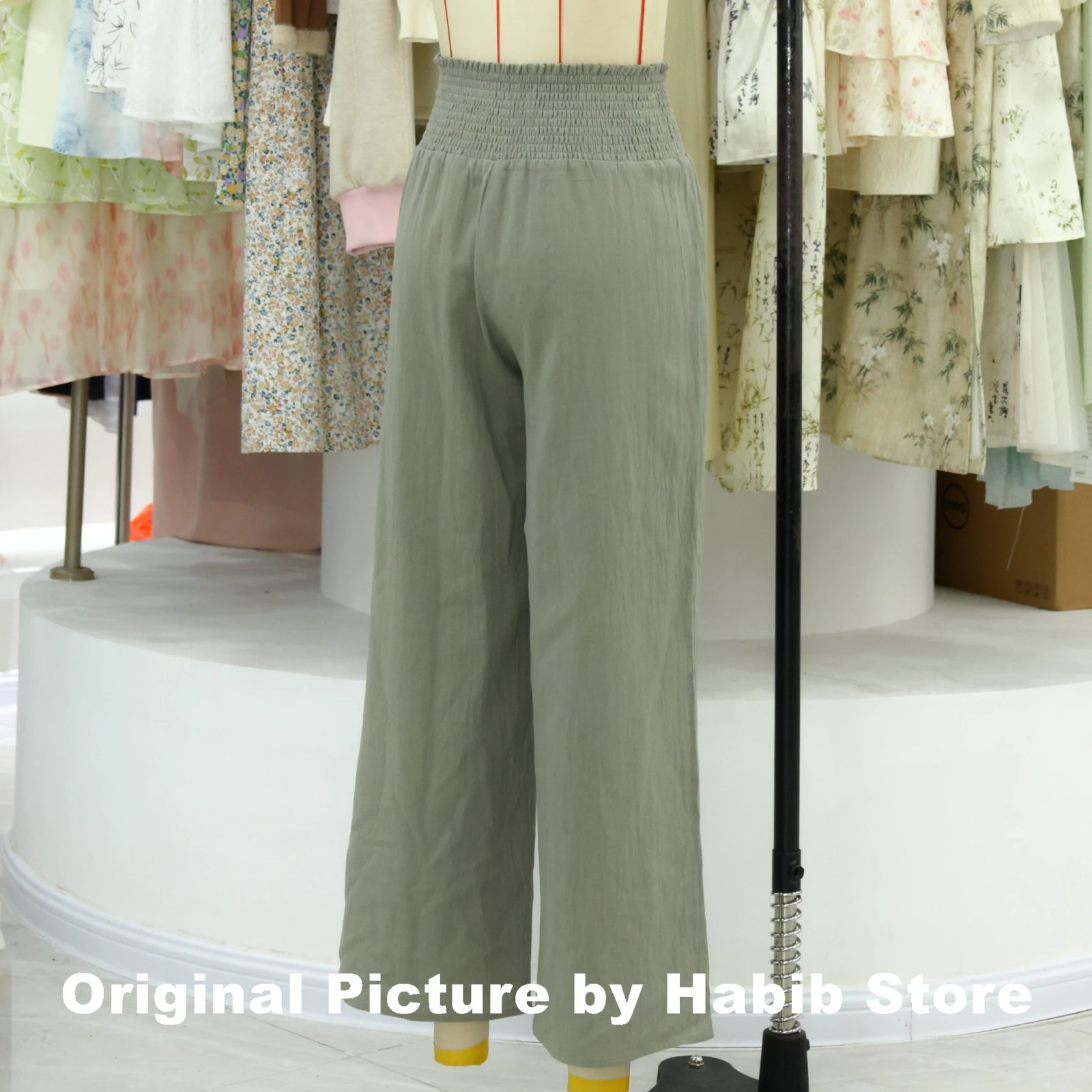 Pantalon ample d'été en coton et lin