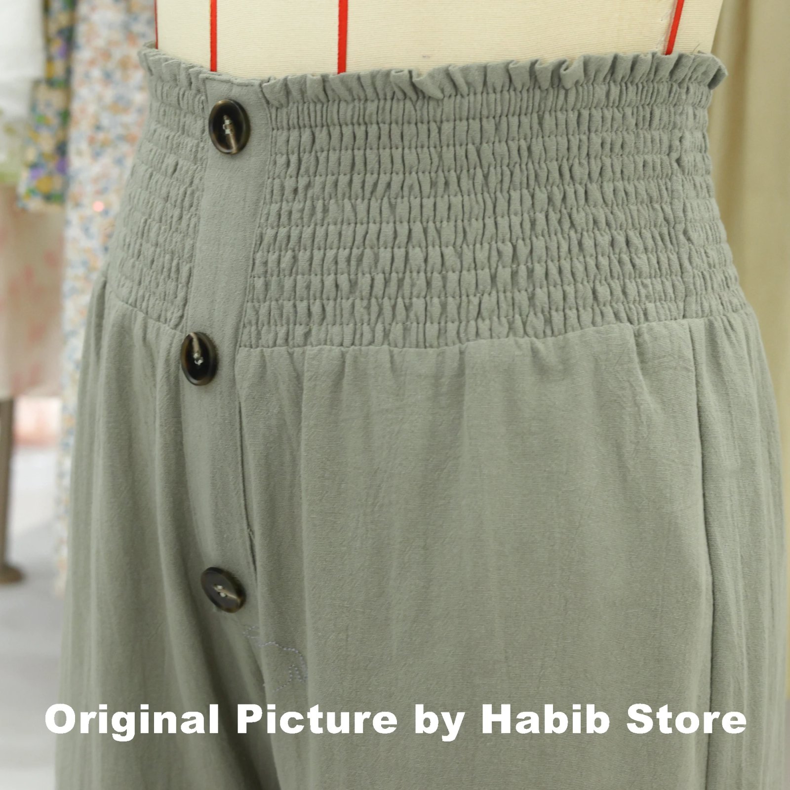 Pantalon ample d'été en coton et lin
