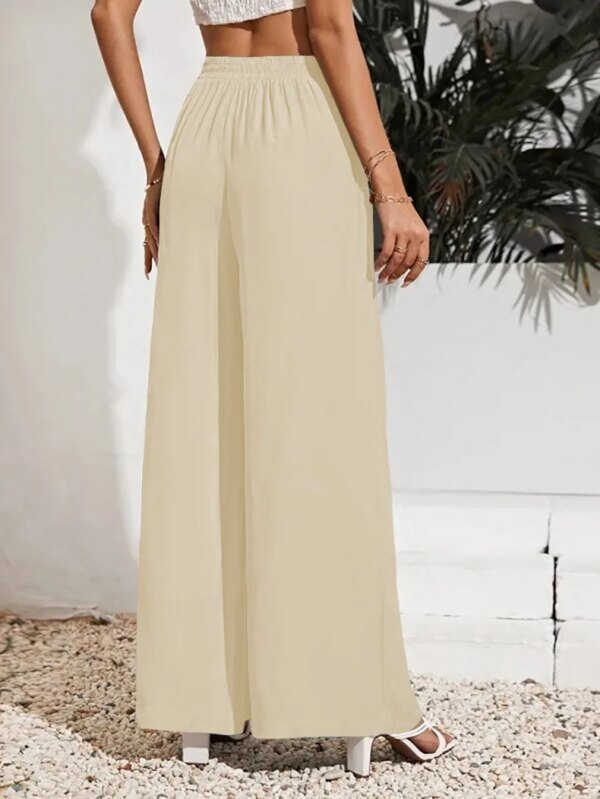 Pantalon ample taille haute, couleur unie – Image 5